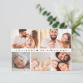 カスタムコラージュのラヴと感謝してい赤ちゃんシャワー サンキューカード (スタンド正面)