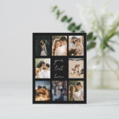 カスタムコラージュパーソナライズされた写真ファミリー シーズンポストカード (スタンド正面)