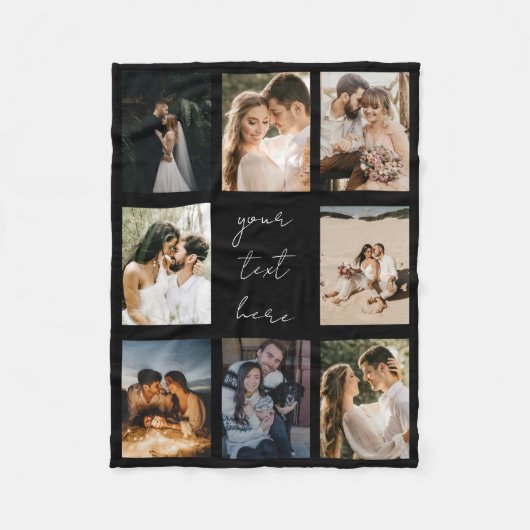 カスタムコラージュパーソナライズされた写真ファミリー フリースブランケット (正面)