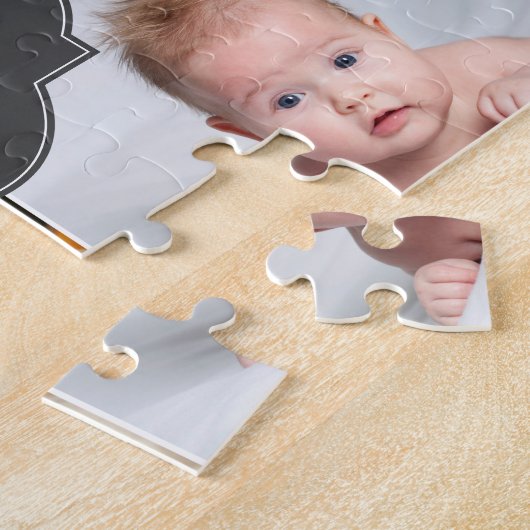 カスタムコラージュ写真ファミリー名数々の写真 ジグソーパズル (側面)