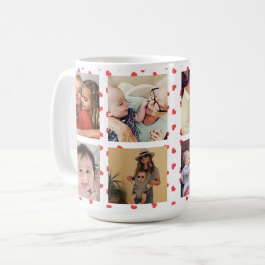 カスタムコラージュ家族ラブマグNo3 コーヒーマグカップ (正面左)