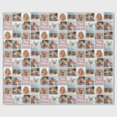 カスタムコラージュ誕生日モダンピンク ラッピングペーパー (フラット)