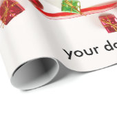 カスタムコリー縁どクリスマス包装紙 ラッピングペーパー (ロールコーナー)