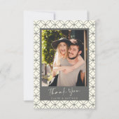 カスタムコンテンポラリーアールデコ結婚の写真 サンキューカード (正面)
