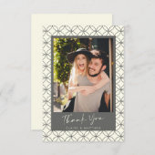 カスタムコンテンポラリーアールデコ結婚の写真 サンキューカード (正面/裏面)