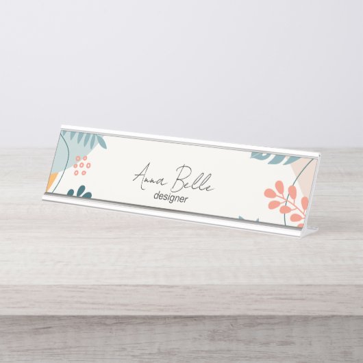 カスタムコンテンポラリーモダン夏 デスクネームプレート (正面)