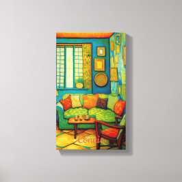 カスタムコージーリビングルーム絵画シーン キャンバスプリント