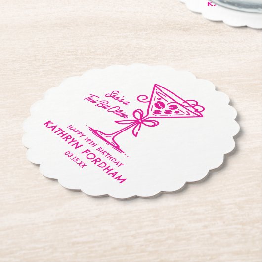 カスタムコースター19th誕生日エスプレッソマルティーニ ペーパーコースター (アングル)