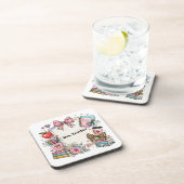 カスタムコースター（先生用）、キュートなデザイン、ギフト コースター (右側)