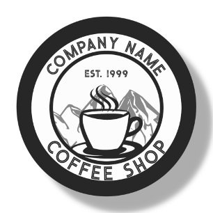 カスタムコーヒーショップのロゴ ラウンドシール