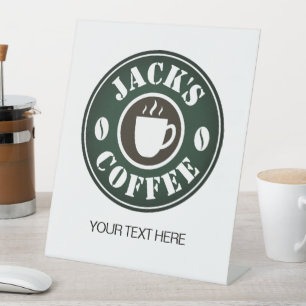 カスタムコーヒーショップペデスタルサイン 台座サイン