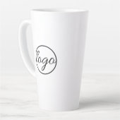 カスタムコーヒーショップレストランビジネスロゴ カフェラテマグ (左アングル)