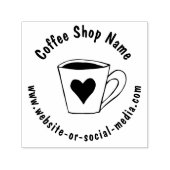 カスタムコーヒーショップ名とウェブサイトのプロモーション セルフインキングスタンプ (デザイン)