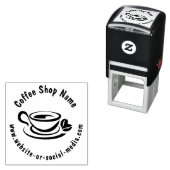 カスタムコーヒーショップ名とウェブサイト セルフインキングスタンプ (インサイチュ)