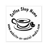 カスタムコーヒーショップ名とウェブサイト セルフインキングスタンプ (デザイン)