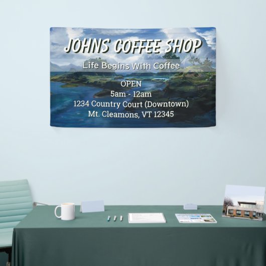 カスタムコーヒーショップ看板バナー 横断幕 (トレードショー)
