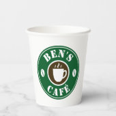 カスタムコーヒーショップ豆ロゴ紙飲料杯 紙コップ (裏面)