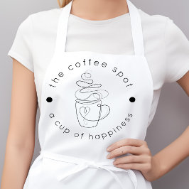 カスタムコーヒーショップ - ロゴを追加 モダンでミニマルなデザイン スタンダードエプロン