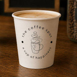 カスタムコーヒーショップ - ロゴ モダン ミニマリスト 紙コップ