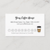 カスタムコーヒーハウス名スタンプロイヤリティカード ロイヤリティカード (裏面)