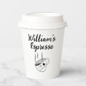 カスタムコーヒー愛好家の名前 | ホットコーヒー 紙コップ (正面)
