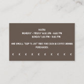 カスタムコーヒー豆コーヒーショップパンチと 名刺 (裏面)