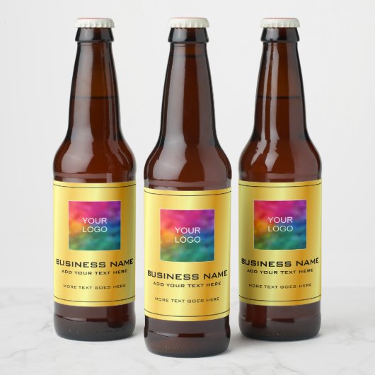 カスタムコーポレートビジネスロゴはこちらモダンエレガント ビールラベル (ボトル)