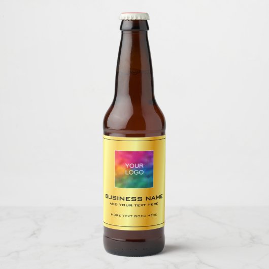 カスタムコーポレートビジネスロゴはこちらモダンエレガント ビールラベル (正面)