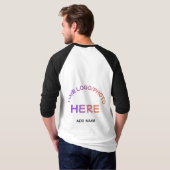 カスタムコーポレートロゴとネームラグランTシャツ Tシャツ (裏面フル)