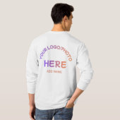 カスタムコーポレートロゴと名前のロングスリーブTシャツ Tシャツ (裏面フル)