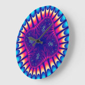 カスタムコーラルシーフラワーラージウォールクロック ラージ壁時計 (傾斜)