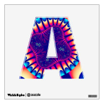 カスタムコーラルシーフラワーレターAデカール