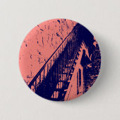 カスタムコーラルネイビーブルーステアボタン 缶バッジ (正面)