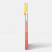 カスタムコーラルレッドピーチオレンジメロンイエローストライプズ iPhoneケース (左側面)