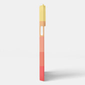 カスタムコーラルレッドピーチオレンジメロンイエローストライプズ iPhoneケース (右側面)