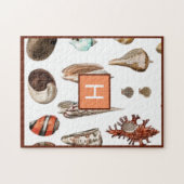 カスタムコーラル航海のタンティール(緑がかった色)シーシェルビーチ ジグソーパズル (横)