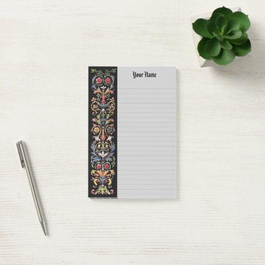 カスタムゴシック風のヴィンテージアートが並ぶ ポストイット (オフィス)