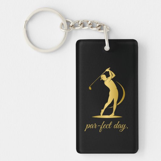 カスタムゴルファーの名前を付けたキーチェーン キーホルダー (正面)