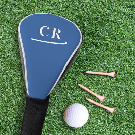 カスタムゴルファー王室のモノグラムイニシャルモダンブルー ゴルフヘッドカバー