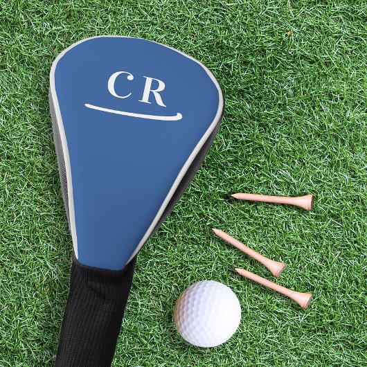 カスタムゴルファー王室のモノグラムイニシャルモダンブルー ゴルフヘッドカバー