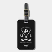 カスタムゴルファー用ラベルIDブラック ラゲッジタグ (正面縦)