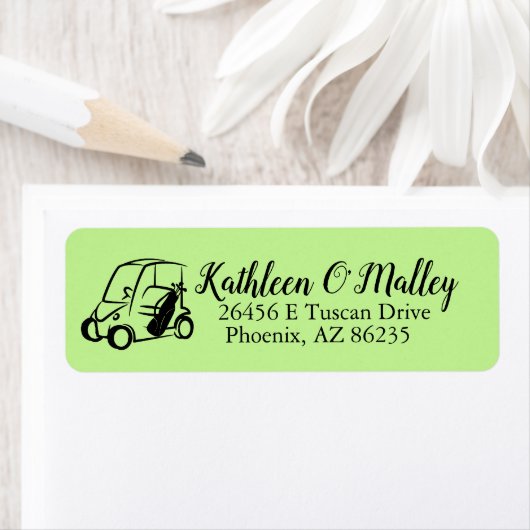 カスタムゴルフカートのゴルフテーマ差出人住所ラベル ラベル (インサイチュ)