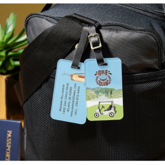 カスタムゴルフカート風光明媚リーグクラブロゴ ラゲッジタグ