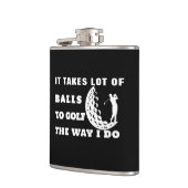 カスタムゴルフギフト | ゴルフにボールを取おもしろいる フラスク (左)