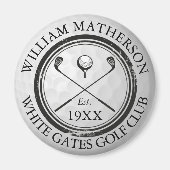 カスタムゴルフクラブネームゴルフボールスタンプ マグネット (正面)