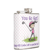 カスタムゴルフクラブレディースリーグビニールフラ包まれたスコ フラスク (右)