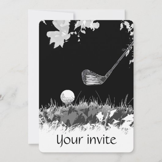 カスタムゴルフコースバースデーパーティー招待状 招待状 (正面)