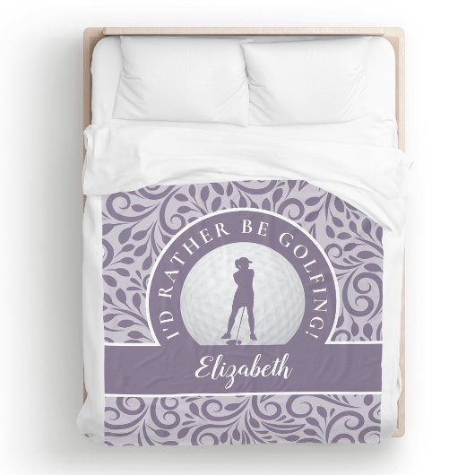 カスタムゴルフシルエッモダントパターンパープルシック フリースブランケット