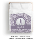 カスタムゴルフシルエッモダントパターンパープルシック フリースブランケット