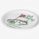 カスタムゴルフパーティープレートの場所、日付 ペーパープレート (アングル)